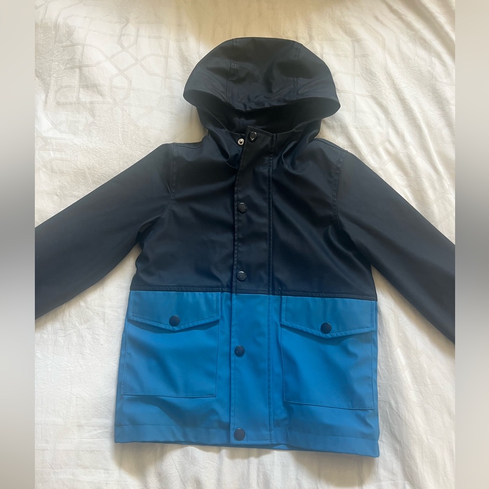 Joe Fresh Blue and Black Raincoat size 6/ small
